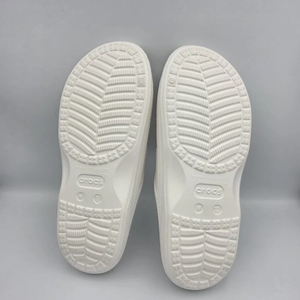 Crocs Baya White Men's Slide Sandals Lightweight Comfort Double Strap Size 12